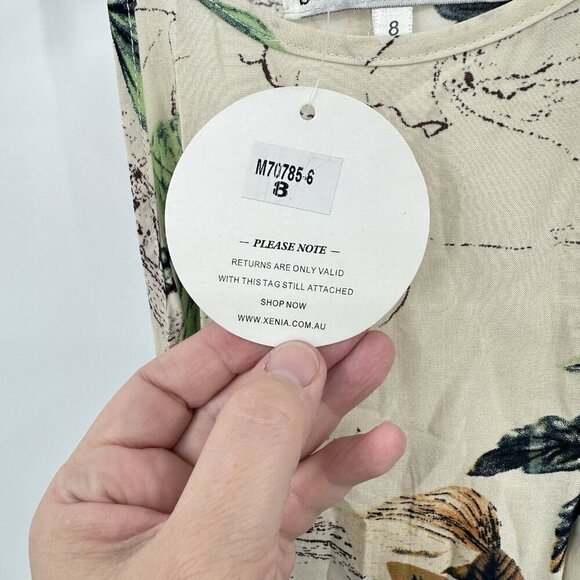 NEW XENIA BOUTIQUE maxi dress sleeveless slit sundress floral belt colorful 8 - Picture 10 of 11